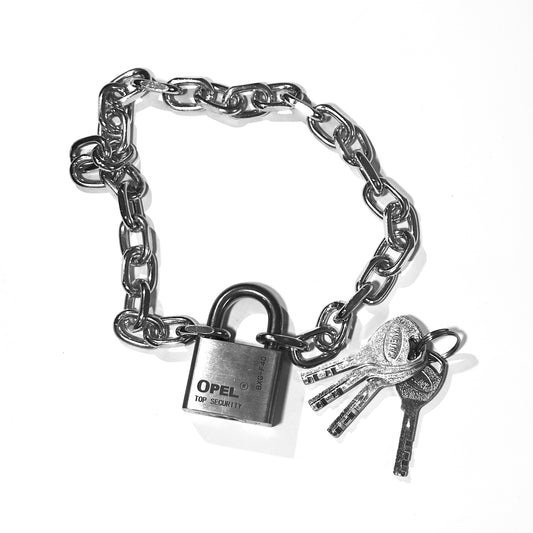 Kedja & Lås Halsband - Blankt Silver