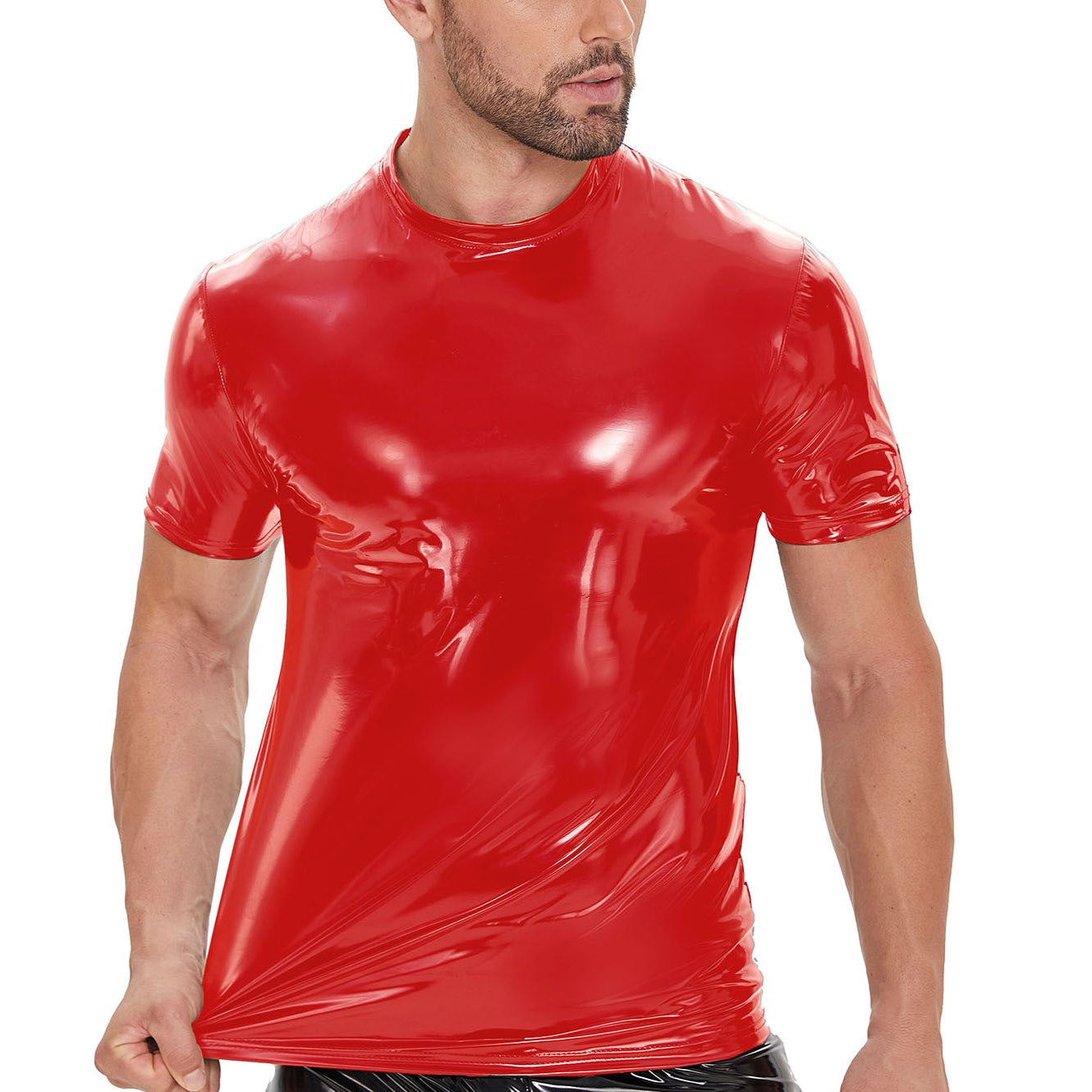 Red PVC suit (T-shirt + shorts)