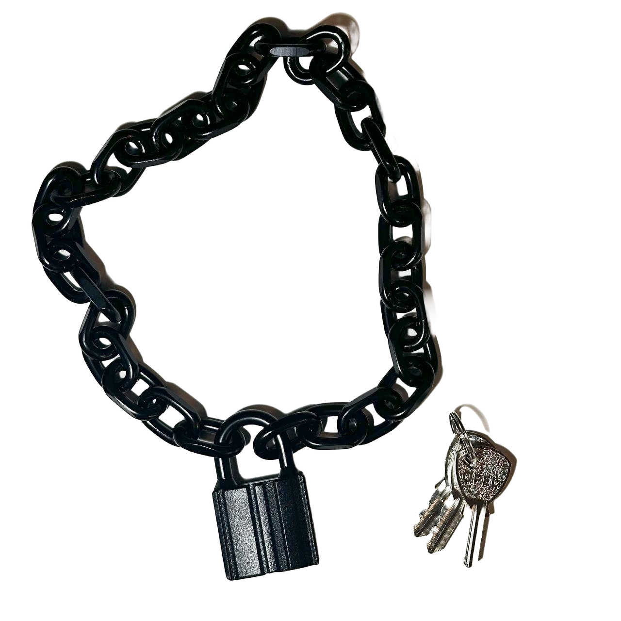 Chain & Lock Necklace - All Black mini