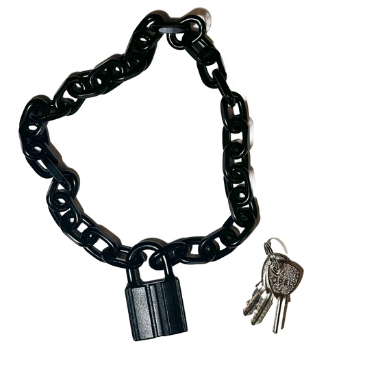 Chain & Lock Necklace - All Black mini